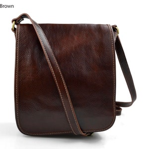 Bolso de cuero bandolera de piel cartero marron de hombre de mujer de cuero bolso de piel bolso de espalda bolso de piel messenger