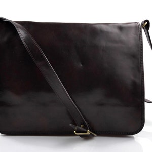 Bolso messenger de piel bolso de hombre piel bolso de mujer piel bandolera de cuero bolso de espalda bolso de cartero carpeta negro marron