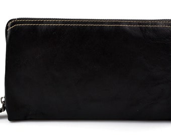 Leather pouch leather zipped bag big leather clutch zipper black pouch leather zipper pouch leather clutch zipper clutch bag handbag