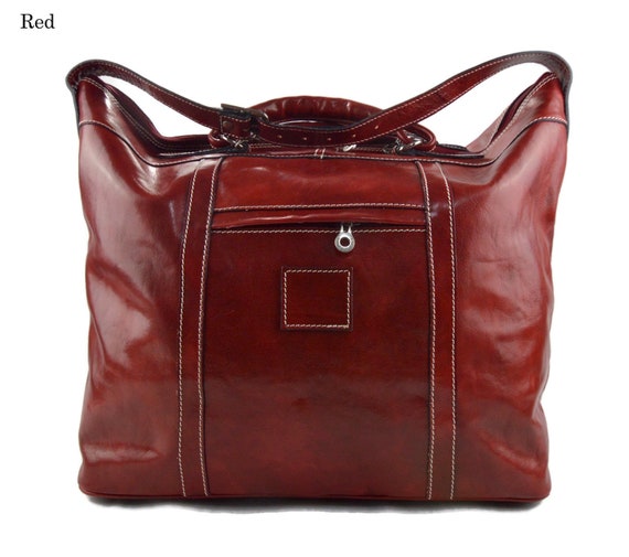 Bolso de viaje maleta cuero bolso viaje hombre rojo bolso | Etsy México