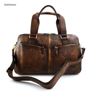 Borsone in pelle lavata testa moro vintage in pelle borsa uomo donna borsa viaggio pelle borsa cabina borsa aereo pelle borsa palestra pelle