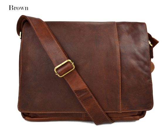 Genuine italian leather shoulder messenger bag ipad laptop | Etsy
