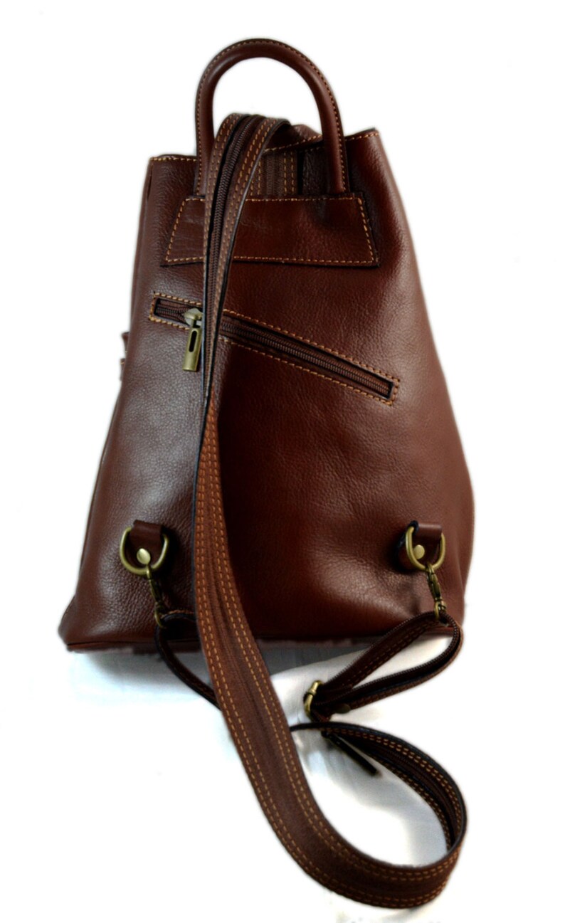 Luxury leather backpack travel bag weekender sports bag gym bag leather shoulder ladies mens bag satchel original made in Italy red brown