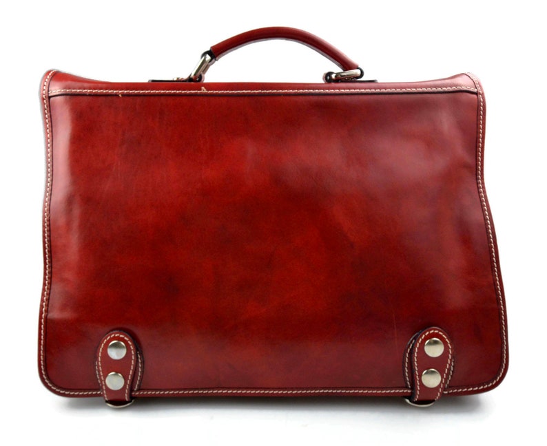 Leather red shoulder bag messenger bag ladies mens handbag leatherbag satchel carry on crossbody business executive bag