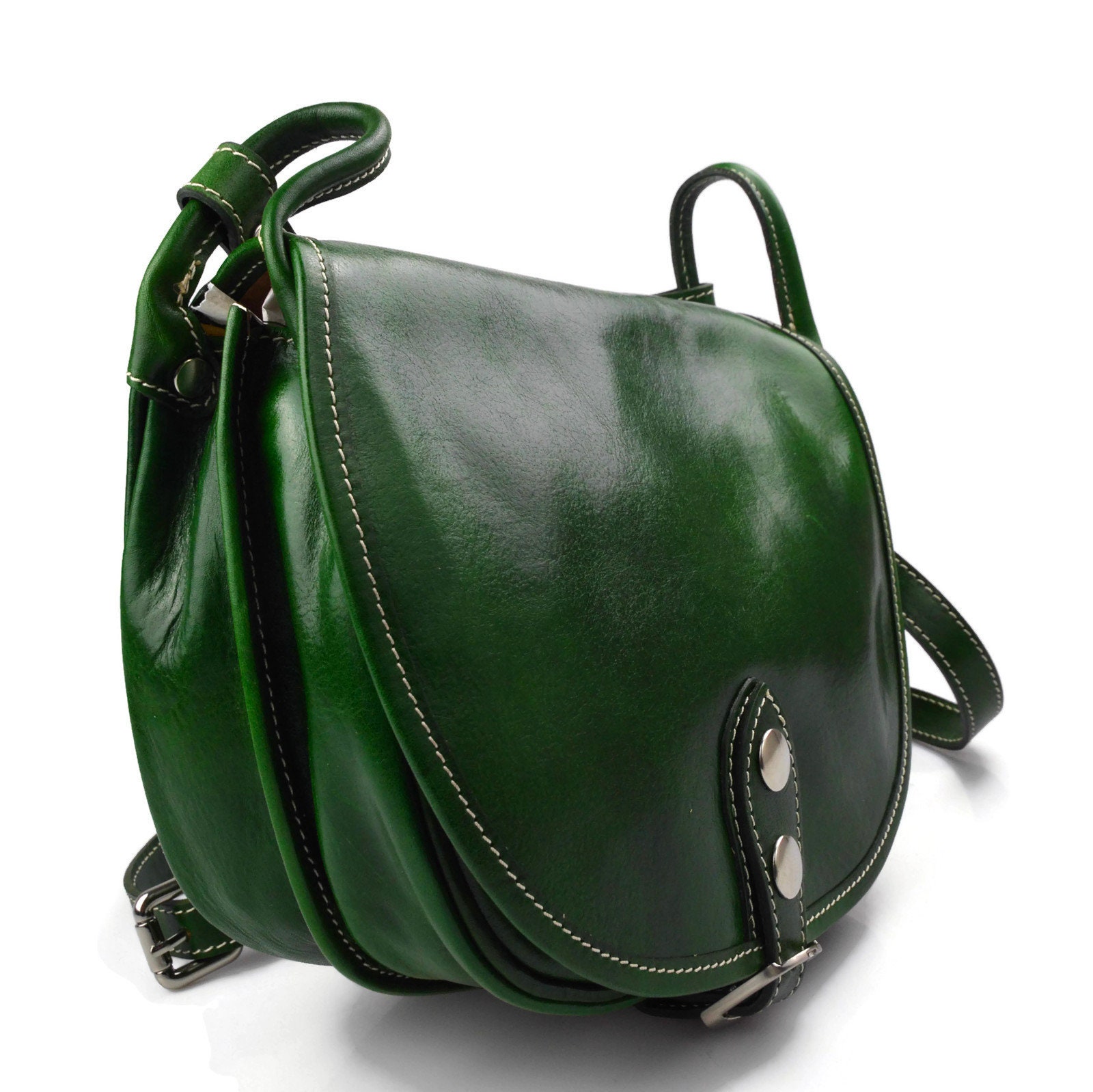 Women handbag leather bag clutch hobo bag shoulder bag green | Etsy