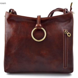Leather women handbag shoulder bag luxury bag women handbag women shoulder bag women purse bag leather tote bag  brown made in Italy