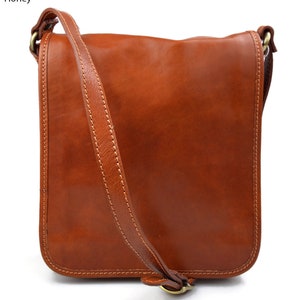 Bolso de cuero bandolera de piel cartero marron de hombre de mujer de cuero bolso de piel bolso de espalda bolso de piel messenger