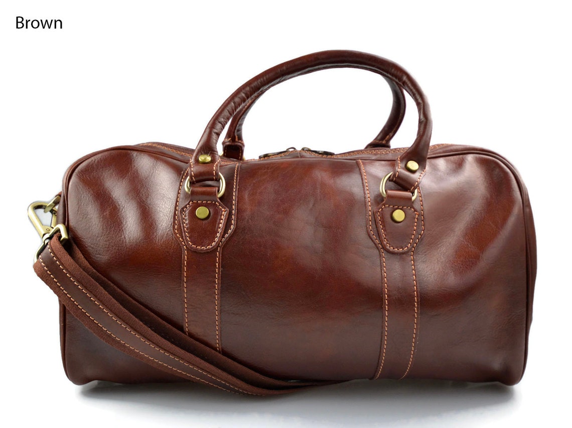 Leather duffle bag genuine leather travel bag overnight bag Etsy