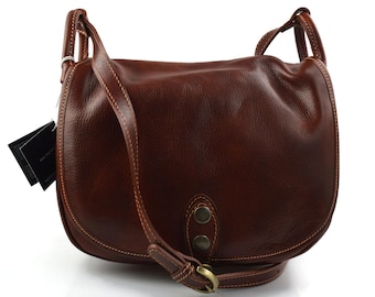 Women saddle handbag leather bag clutch hobo bag shoulder bag brown crossbody leather saddle bag  made in Italy genuine leather