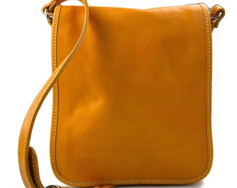 Mens shoulder leather bag leather crossbody shoulderbag genuine leather satchel yellow document bag  ladies shoulder bag women satchel hobo