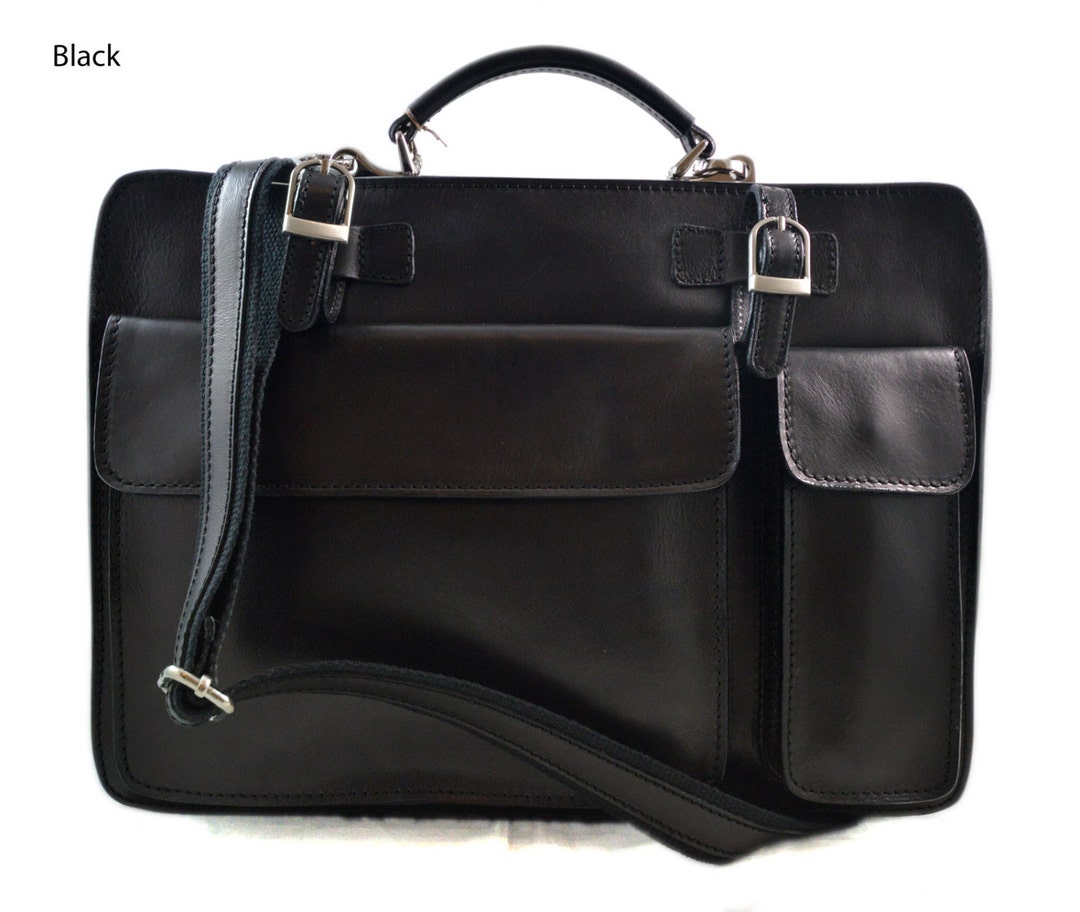 Leather Messenger Bag Briefcase Shoulderbag Carry on Leather - Etsy
