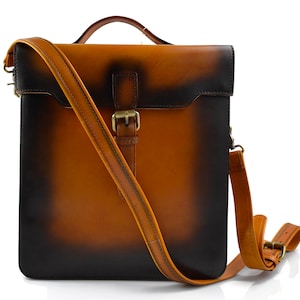 Rigid leather bag camera leather satchel crossbody leather shoulder bag rigid bottle bag brown vintage leather bag leather messenger