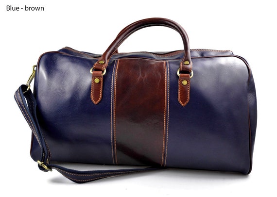 Men's Luxury Leather Travel Bag Duffle Bag Gym Bag 