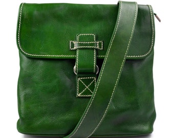 Leather shoulder bag women men leather hobo bag leather satchel leather bag crossbody green leather shoulder bag made in Italy