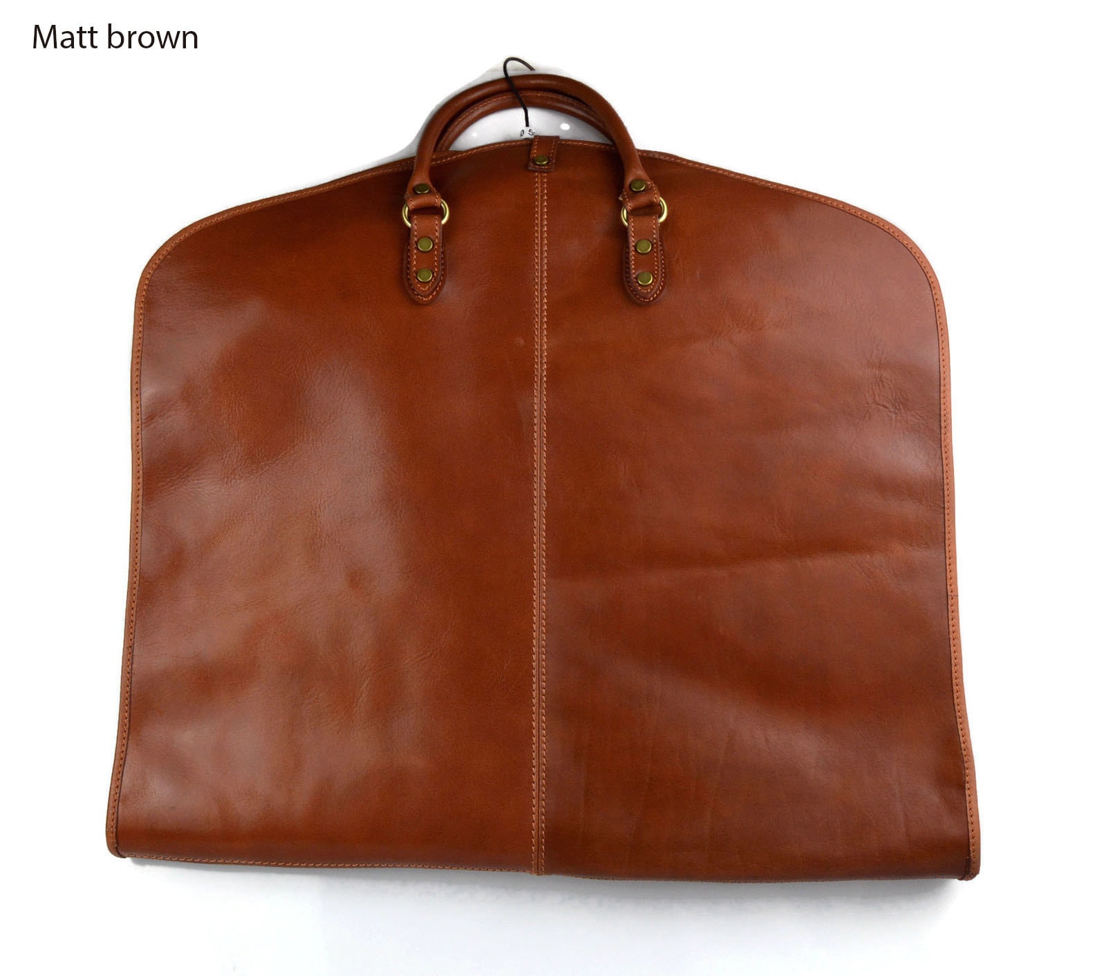 Leather garment bag travel garment bag carry-on garment bag with handles  suit garment bag carrying garment bag hanging garment bag mattbrown