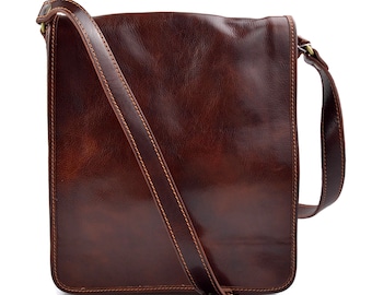 Mens shoulder bag leather bag shoulder bag genuine leather crossbody messenger document bag women shoulder bag brown leather satchel