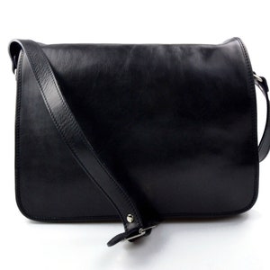 Bolso messenger de piel bandolera de cuero bolso cartero bolso de hombre piel cartera de cuero bolso de espalda maletin de piel negro
