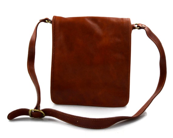 Bolso de cuero bandolera hombre mujer cartero de cuero miel | Etsy México