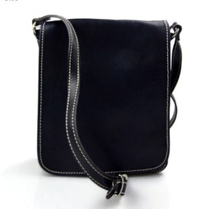 Bolso de cuero bandolera de piel cartero azul de hombre de mujer de cuero bolso de piel bolso de espalda bolso de piel messenger