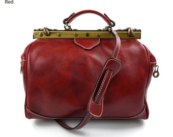 Doctor bag for women leather doctor bag purse leather handbag doctor bag leather handheld handbag leather shoulder bag purse doctor bag red