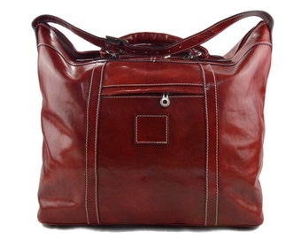 Travel bag leather duffle bag XXXL duffel bag leather travel bag for men leather weekender women travel duffel gym bag luggage sport bag red