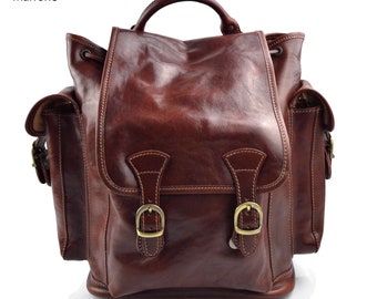 Backpack for men leather brown backpack purse leather backpack bag sports bag gym bag leather shoulder women backpack bag