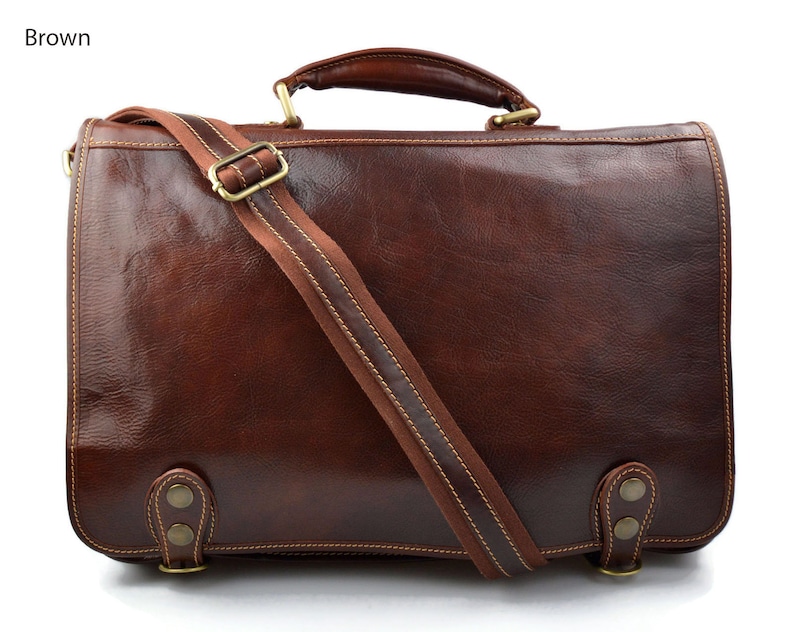 Leather Messenger Bag Office Bag Mens Business Shoulder Bag Etsy