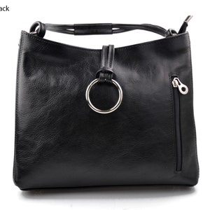 Red Leather Women Handbag Luxury Shoulder Bag Elegant and Stylish Made in Italy Fashionable Women Handbag Black