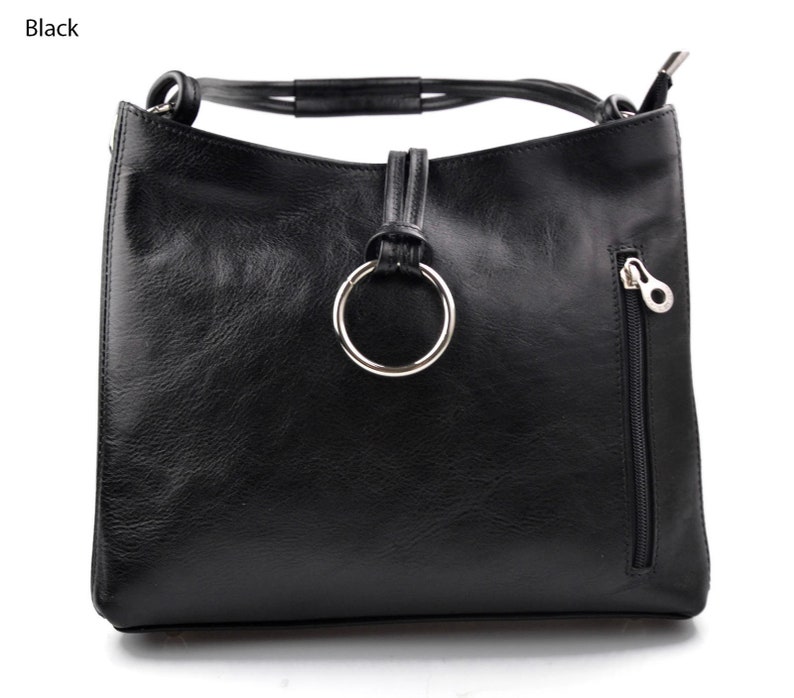 Red Leather Women Handbag Luxury Shoulder Bag Elegant and Stylish Made in Italy Fashionable Women Handbag Black