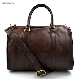 Borsone viaggio piccolo in pelle borsa viaggio pelle uomo donna borsa cabina borsa aereo pelle borsa palestra pelle borsa weekend testa moro