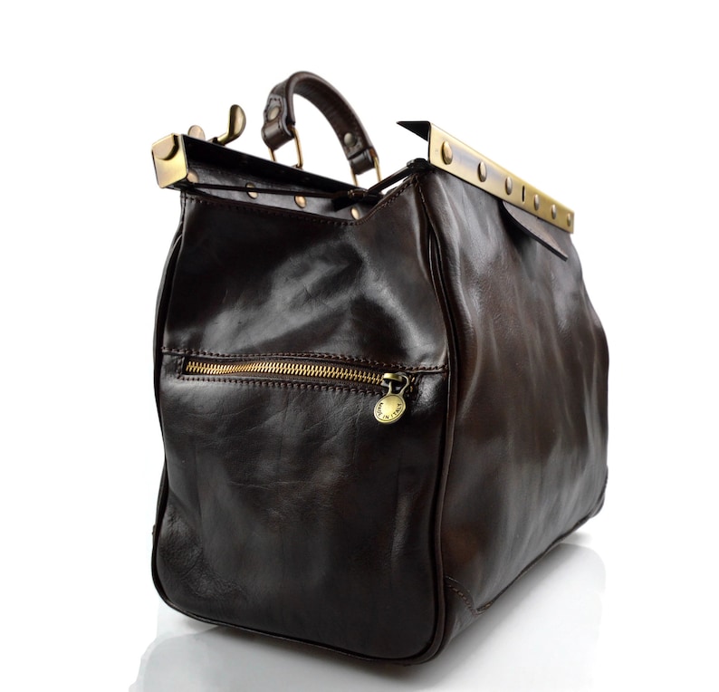 Doctor bag for women leather doctor bag purse leather handbag doctor bag handheld handbag leather shoulder bag purse doctor bag dark brown image 4
