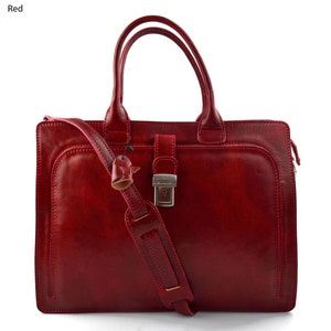Carpeta de cuero cartera rojo  maletin de piel de mano bolso de espalda bolso mujer bolso hombre bandolera de piel bolso messenger
