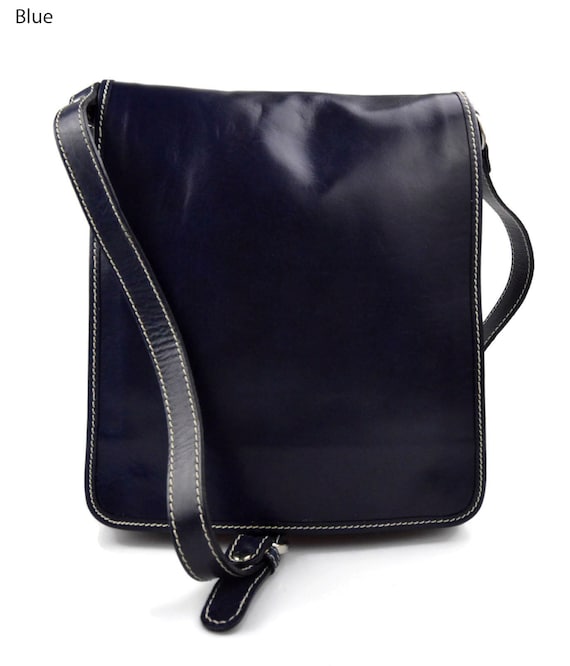 Bolso de cuero bandolera hombre mujer cartero de cuero negro | Etsy México