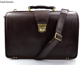 Doctor bag leather men's doctor bag XXL briefcase handbag women medical bag leather bag vintage dark brown luxury bag travel weekender bag