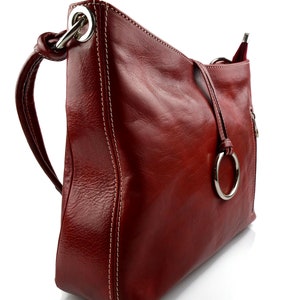 Red Leather Women Handbag Luxury Shoulder Bag Elegant and Stylish Made in Italy Fashionable Women Handbag image 2