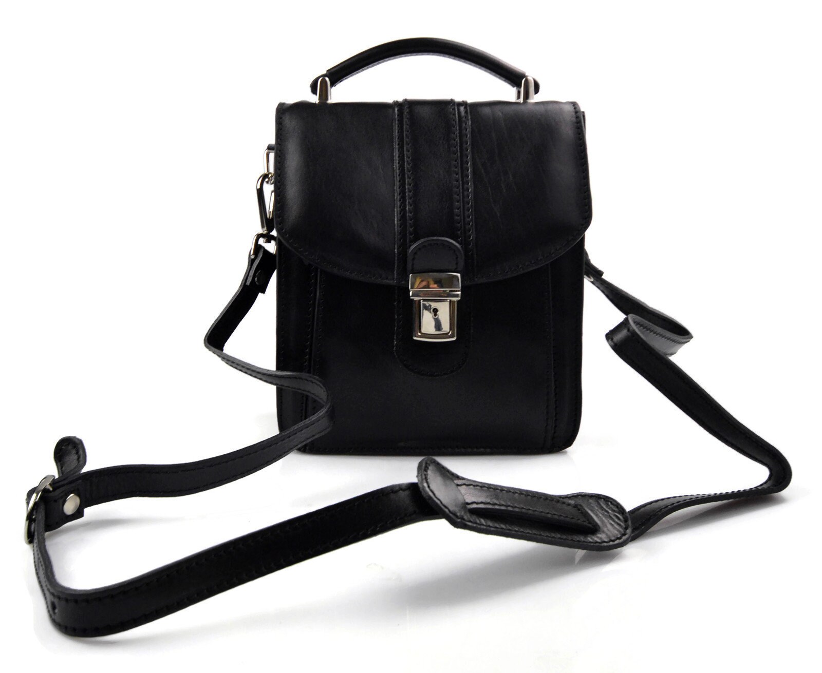 Borsa Tracolla VASCHY Uomo/Donna In Tela E Pelle - Vintage, Antiacqua, Multi Tasche - Foto 7