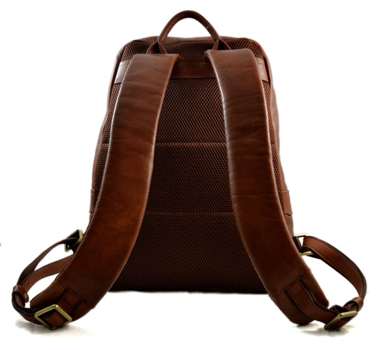 Leather Backpack Genuine Leather Brown Travel Bag Weekender Etsy