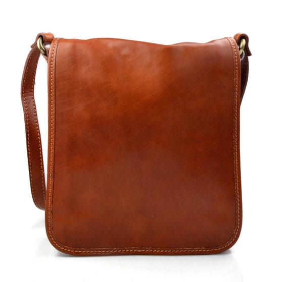 Bolso de cuero bandolera de piel cartero marron de hombre de | Etsy México