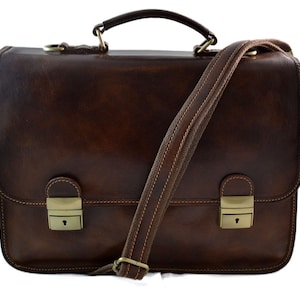 Bolso de cuero de hombre bolso de mujer carpeta de cuero maletin de piel bolso de cuero genuino bolso de piel messenger bolso de mano marron