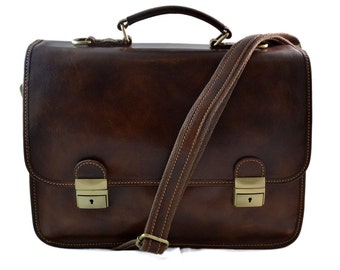 Men leather bag shoulder bag genuine leather briefcase messenger brown  black business document bag  women executive bag