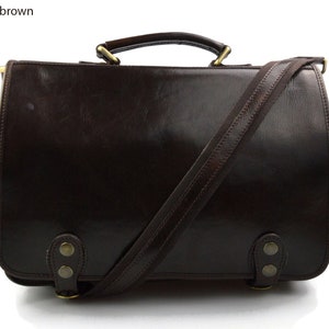 Bolso messenger de piel XXL con asa y bandolera bolso de cartero bolso de hombre piel bolso de mujer piel bandolera de cuero marron oscuro
