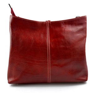 Red Leather Women Handbag Luxury Shoulder Bag Elegant and Stylish Made in Italy Fashionable Women Handbag image 4