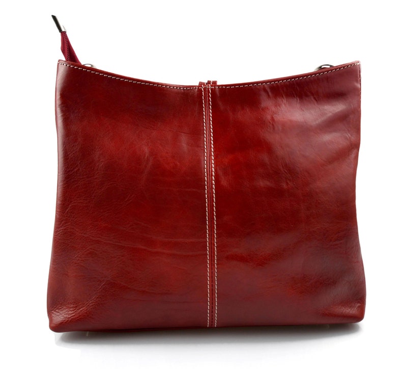 Red Leather Women Handbag Luxury Shoulder Bag Elegant and Stylish Made in Italy Fashionable Women Handbag image 4