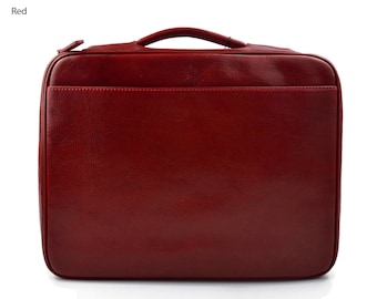 Mallette A4  dossier porte-documents en cuir sac en cuir sac homme messenger sac documents rouge sac documents made in Italy