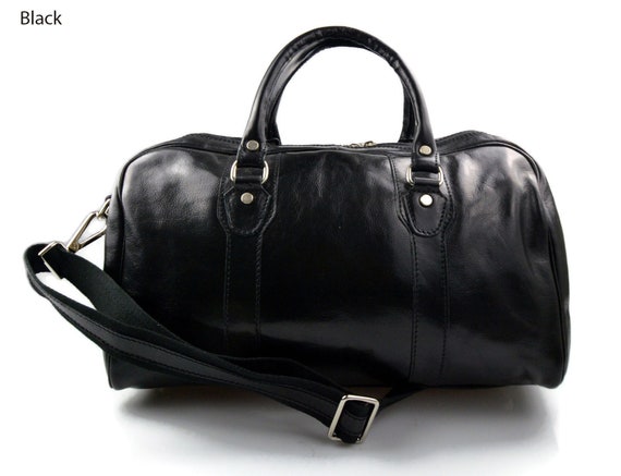 Bolso de viaje bolso deportivo negro mujer hombre bolso de cuero con asas y  correa de piel genuina bolso de mano de viaje bolso de espalda -  México