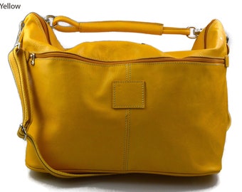 Sac de voyage en cuir sac bagage bandoulière en cuir sac homme sac sport femme sac d'épaule sac voyage  sac sport cuir jaune