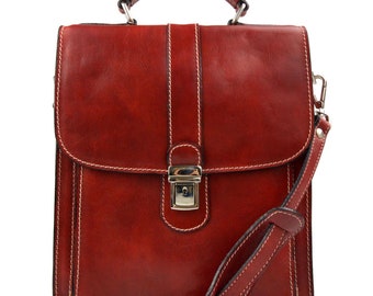 Bandoulière en cuir sac d'épaule cuir homme sac besace sac à bandoulière femme sac messenger sac à bandoulière rouge Oscar