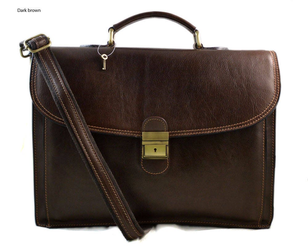 Leather Briefcase Office Bag Men Women Bag Business Leather