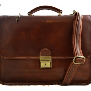 Carpeta de cuero bolso cartera de cuero bolso de hombre bolso de mujer bolso de mano executive bolso de espalda bandolera de cuero marron