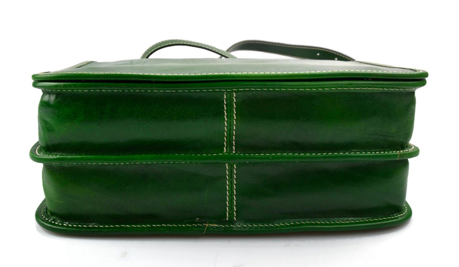 Leather Messenger Bag Men's Leather Bag Green Shoulder Bag